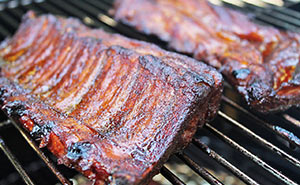 BBQ ribs on grill